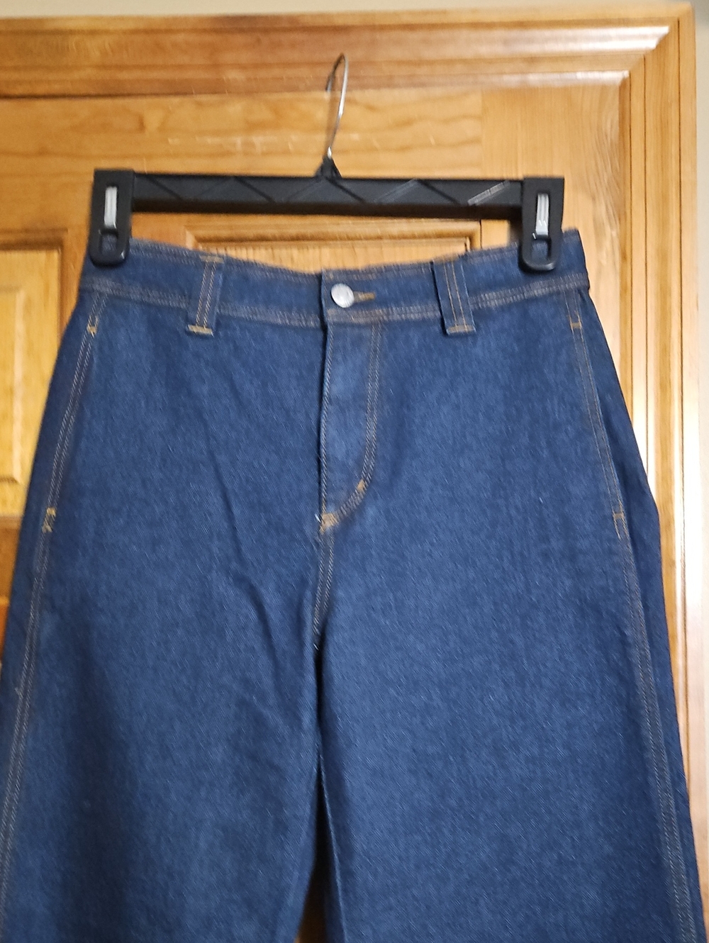 LOFT High-Rise Dark Blue Wide-Leg Trouser Jeans-NWOT - Picture 4 of 11